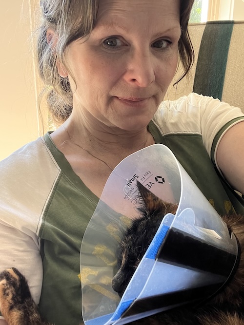 Kim with cat